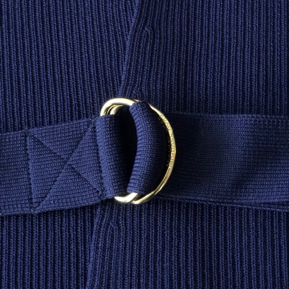 MICHAEL Michael Kors Sweaters - MK Navy Woven Cardigan Jacket with Belt NWOT